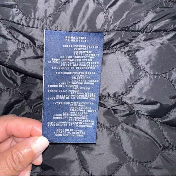 Dockers Jacket Mens Medium Gray Washable Wool Blend Short Cord Collar Peacoat - Picture 9 of 10